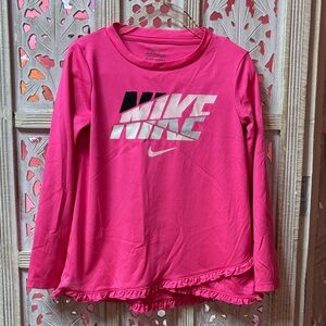 Nike Kids Pink Long Sleeve Tee Size:4T